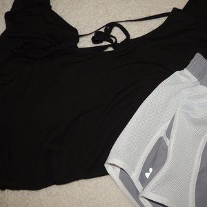 Black Oversized Exercise Top